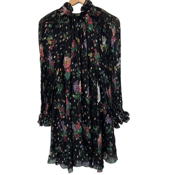 Amur Yael A line Dress In Black Floating Floral Size 2 - Picture 12 of 16